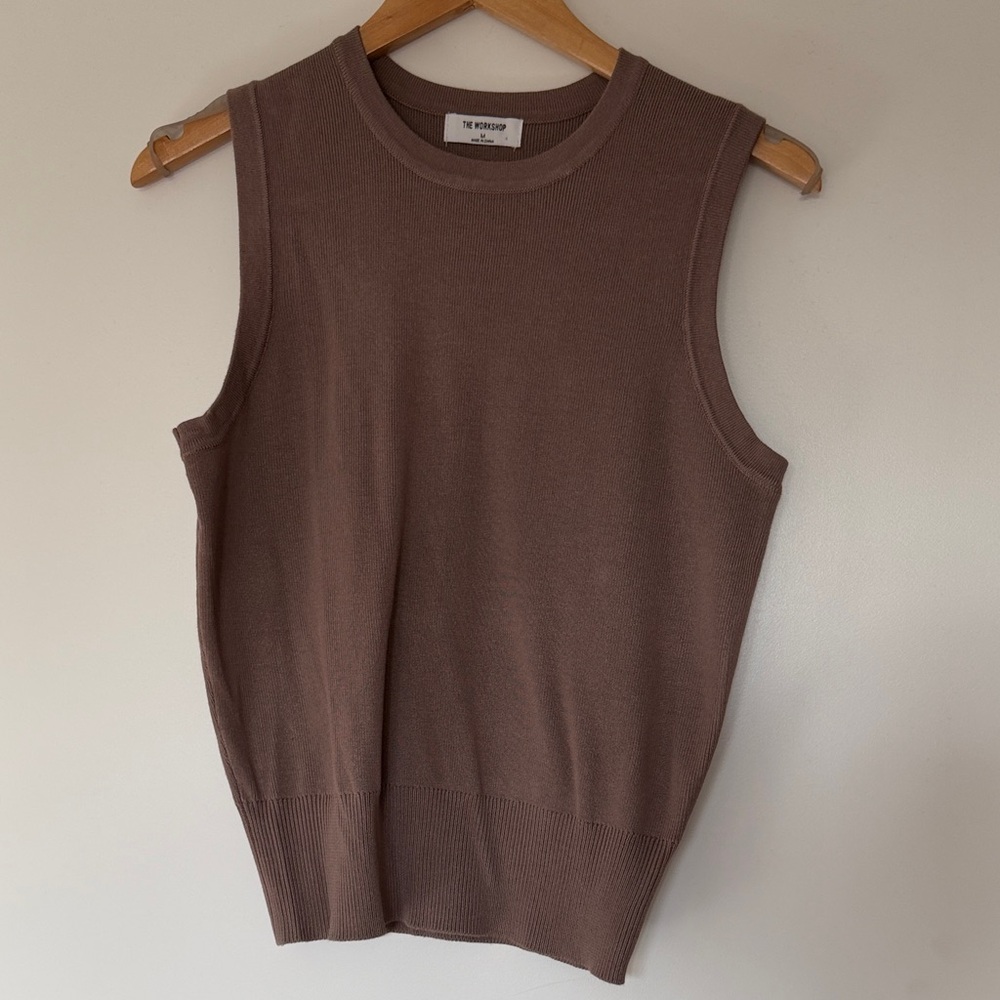 The Workshop Clothing Mauve Brown Sleeveless Knit Tank Top